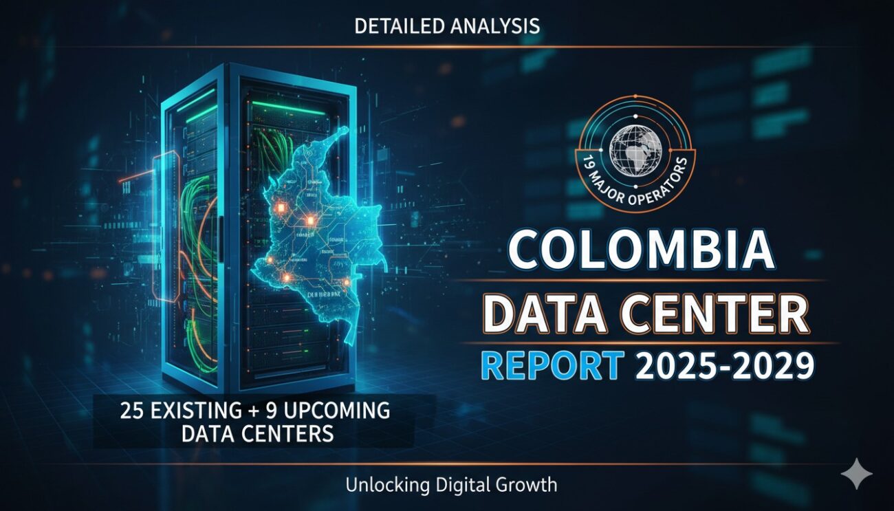 Aerial view of modern data center facilities in Bogota Colombia