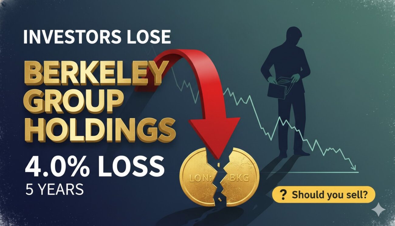 Graph showing Berkeley Group Holdings stock performance over five years