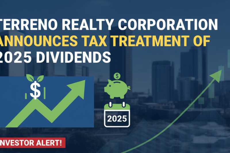 Terreno Realty Corporation Announces Tax Treatment of 2025 Dividends