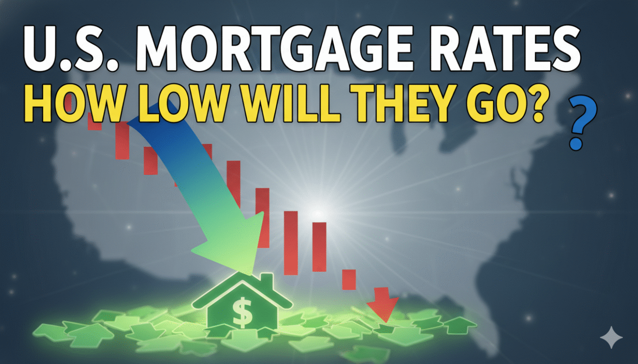 Line graph depicting the projected decline of U.S. mortgage rates in 2026