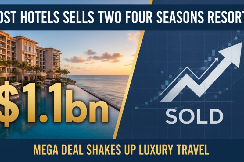 Aerial view of the luxurious Four Seasons Resort Orlando at Walt Disney World Resort with pools and Disney fireworks in the background