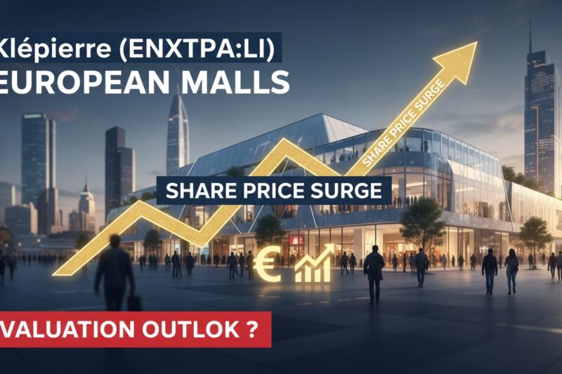 Klépierre logo and European shopping mall exterior representing retail real estate valuation analysis