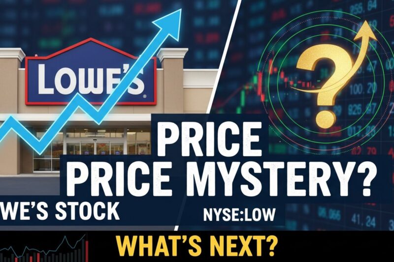 Alt Text for featured image : Chart showing Lowe's Companies (NYSE:LOW) stock price trending upward near its 52-week high with key trading levels marked.