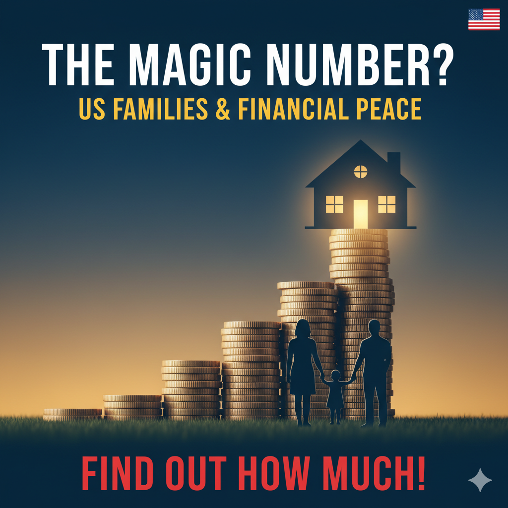 Graph showing annual income needed for economic security by US household type, including families with children at $145,000