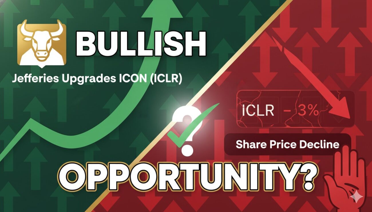 Chart showing ICON plc (ICLR) stock price trend with Jefferies Buy rating and price target overlay