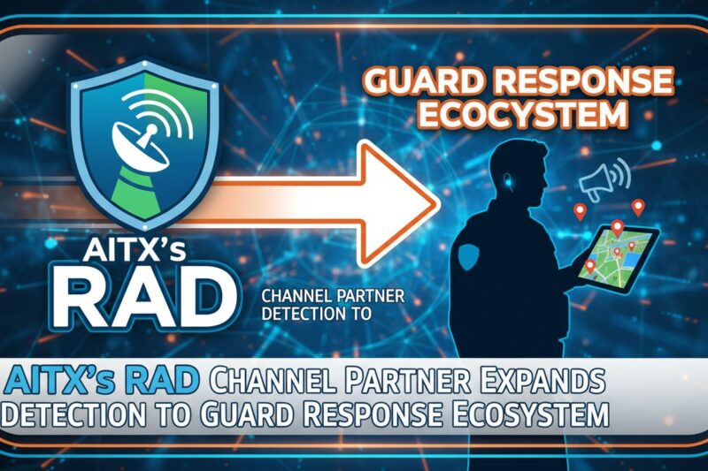 AI-powered robotic security tower and device from RAD integrated in a modern surveillance setup for autonomous detection and response.