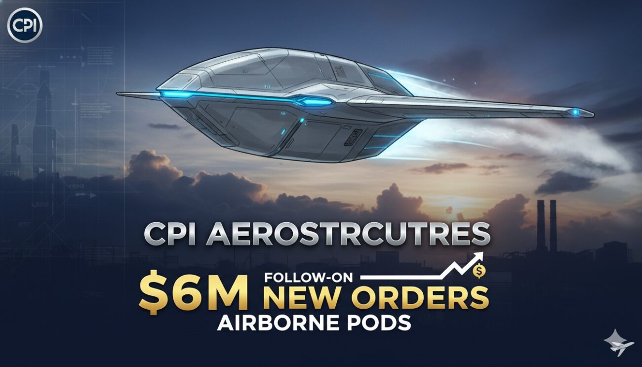 Alt Text for featured image : CPI Aerostructures facility producing advanced airborne pod structures for defense applications